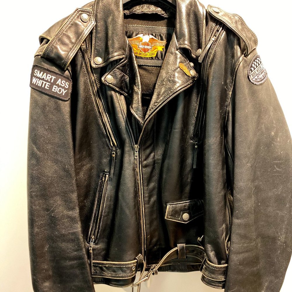 HARLEY DAVIDSON VINTAGE DISTRESSED LEATHER JACKET